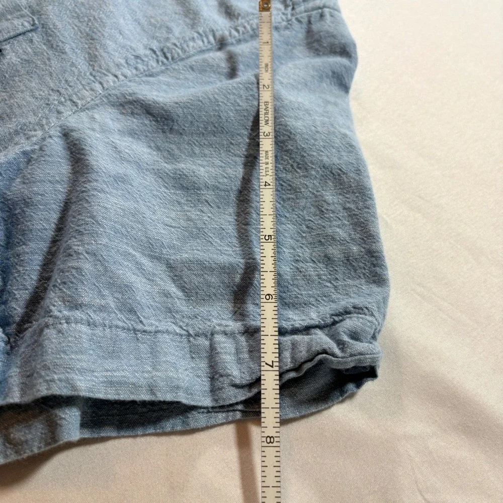 Hurley Button‎ Down Shirt Mens Large Blue Short Sleeve Cotton Casual Surf Style